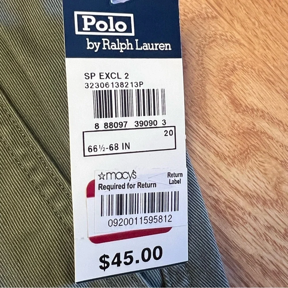 Ralph Lauren Polo Cargo Shorts NEW Boys Youth Sz 20 Dark Green